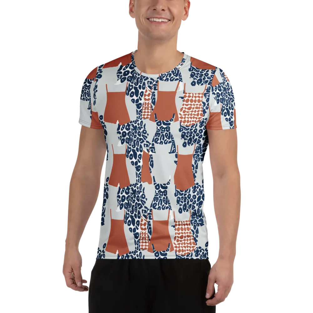 Indigo Apron on Men's Athletic T-Shirt — Front
