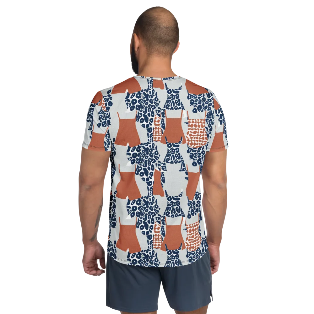 Indigo Apron on Men's Athletic T-Shirt — Back