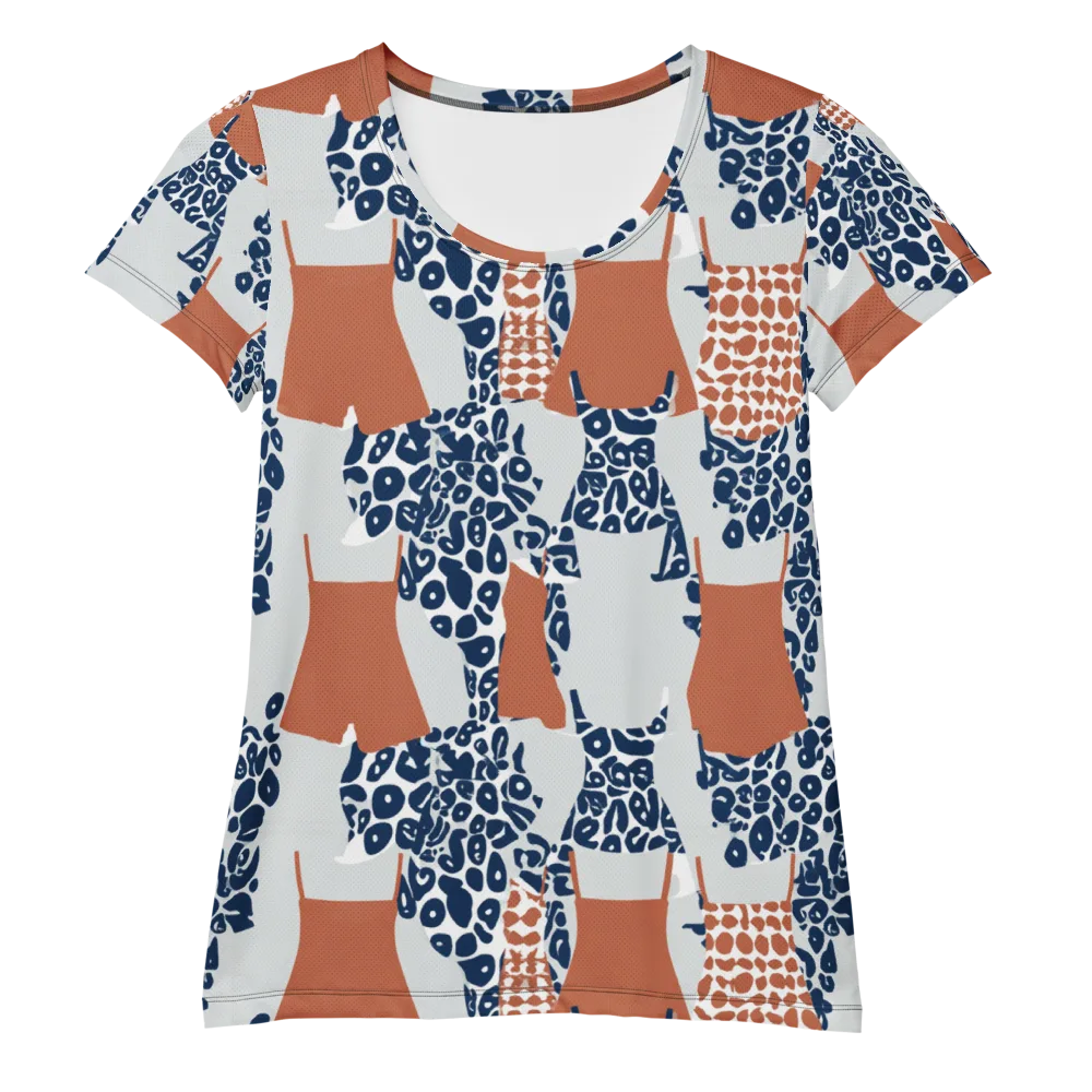 Indigo Apron on Women's Athletic T-Shirt — Front