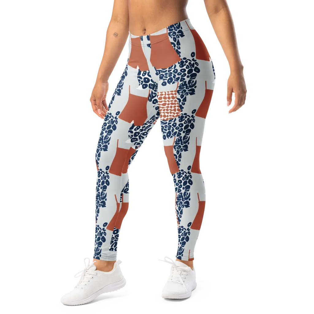 Indigo Apron on Leggings — Left Front