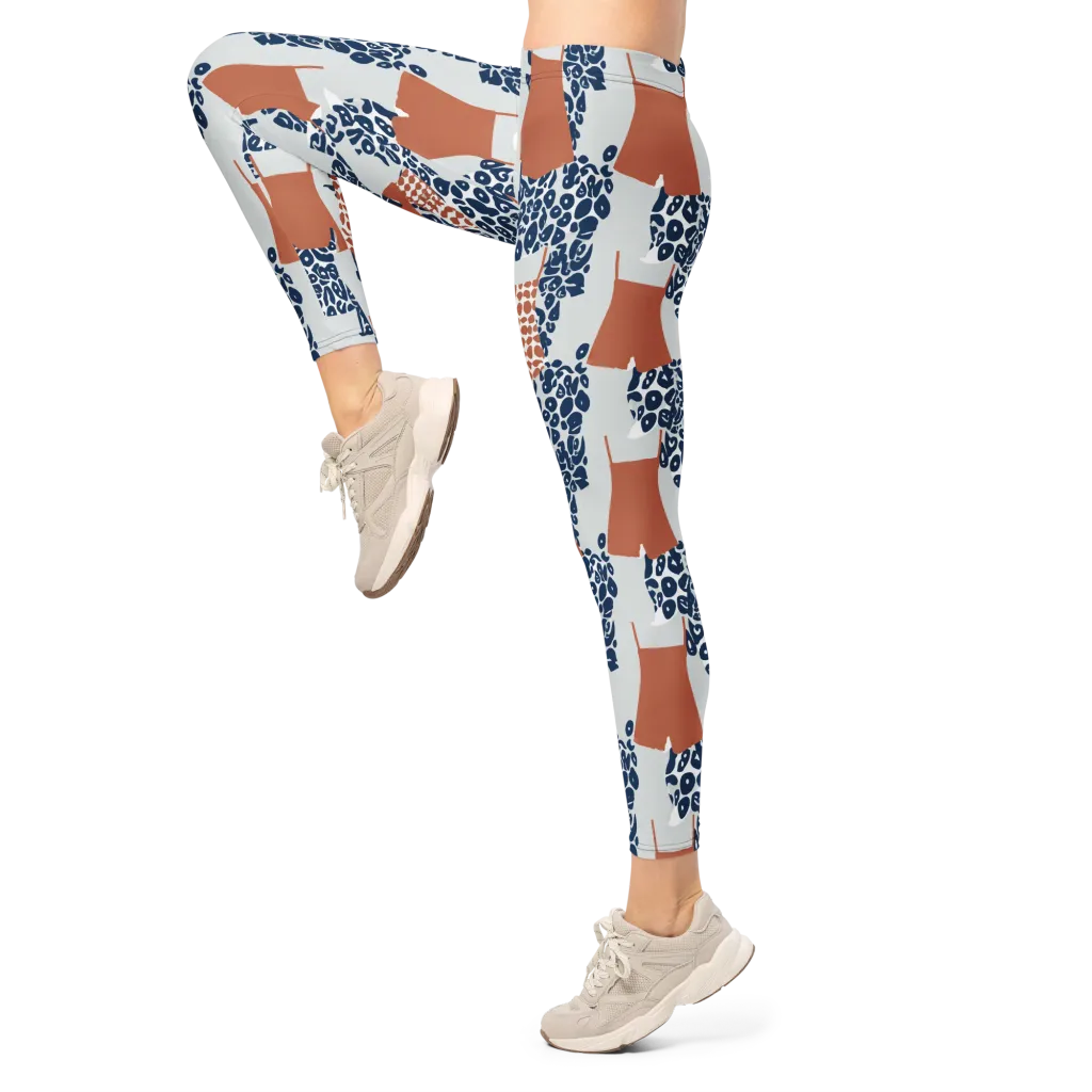 Indigo Apron on Leggings — Left