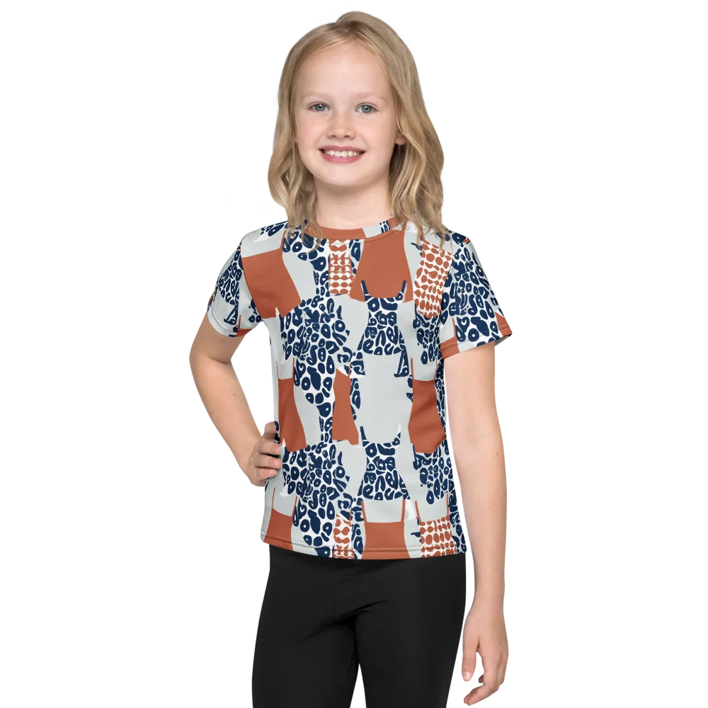 Indigo Apron on Kids Crew Neck T-Shirt — Front