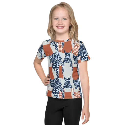 Indigo Apron on a Kids Crew Neck T-Shirt