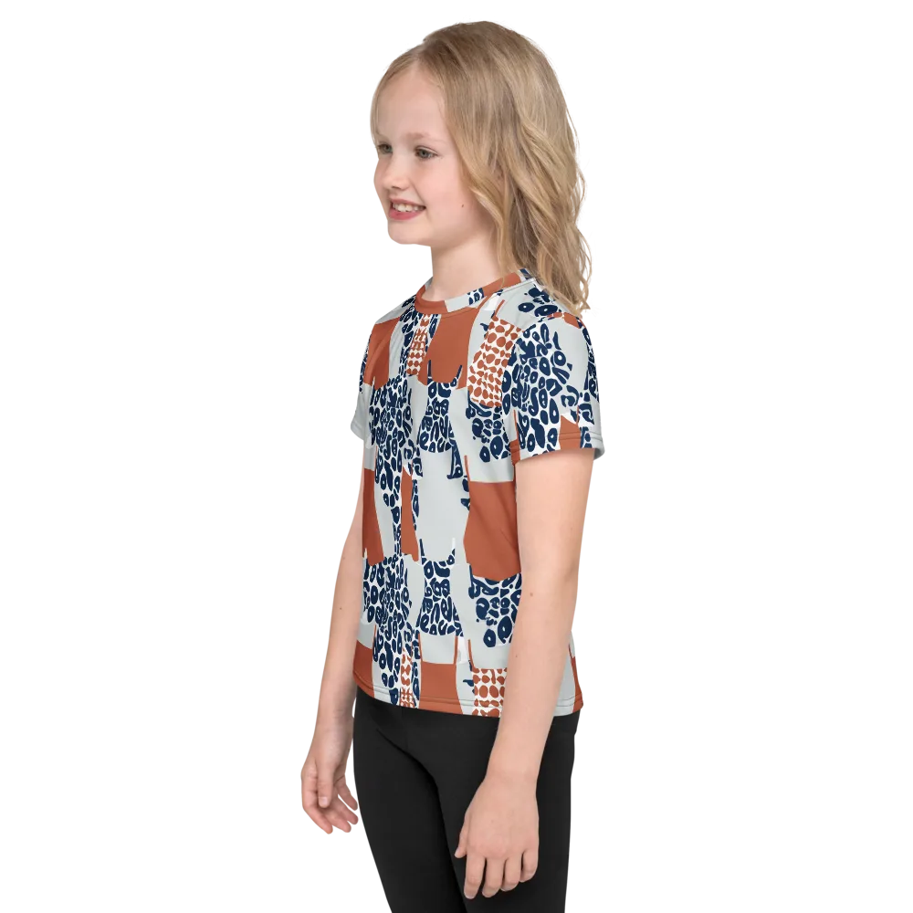 Indigo Apron on Kids Crew Neck T-Shirt — Left