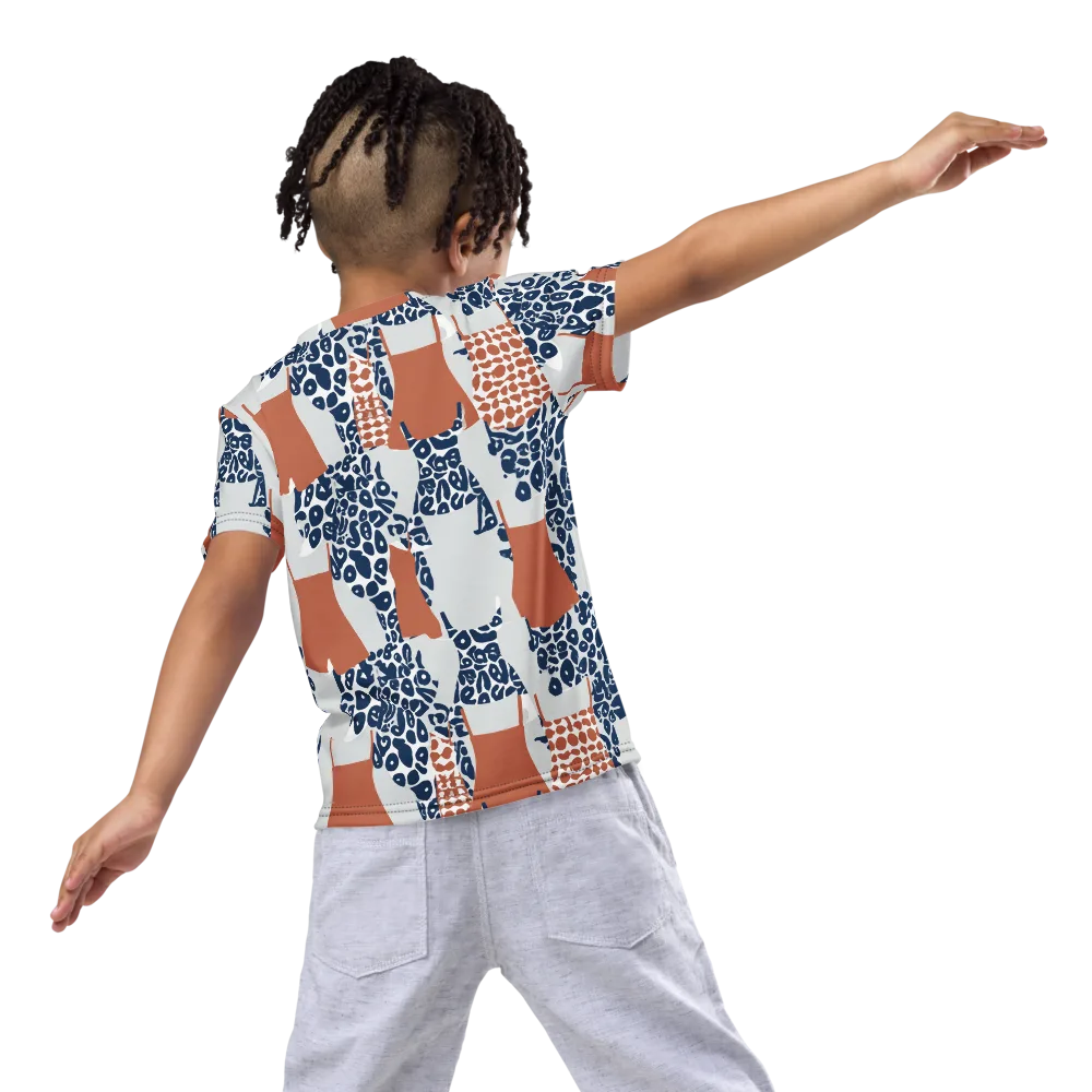 Indigo Apron on Kids Crew Neck T-Shirt — Back