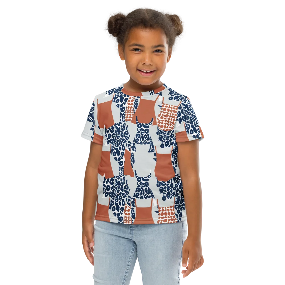 Indigo Apron on Kids Crew Neck T-Shirt — Front