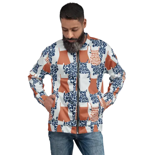Indigo Apron on a Bomber Jacket