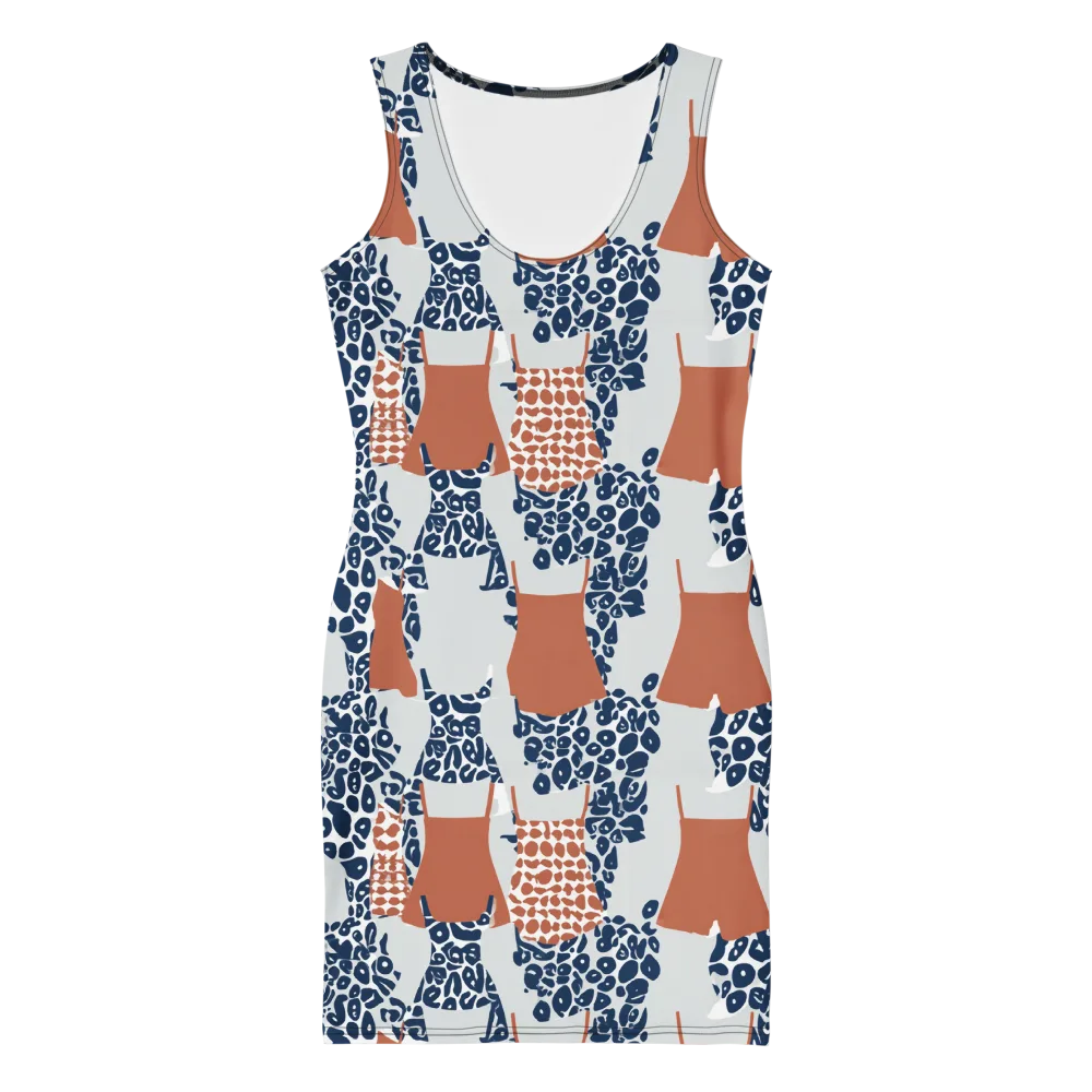 Indigo Apron on Bodycon Dress — Front