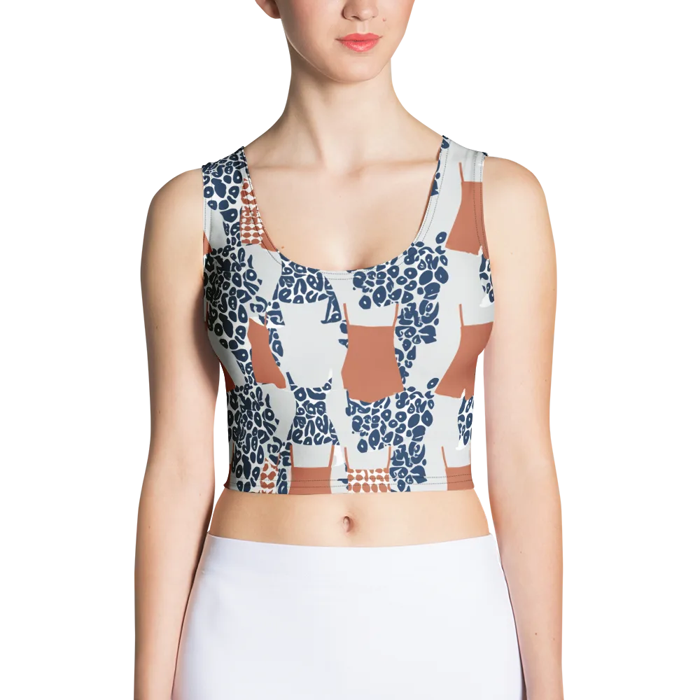 Indigo Apron on Crop Top — Front