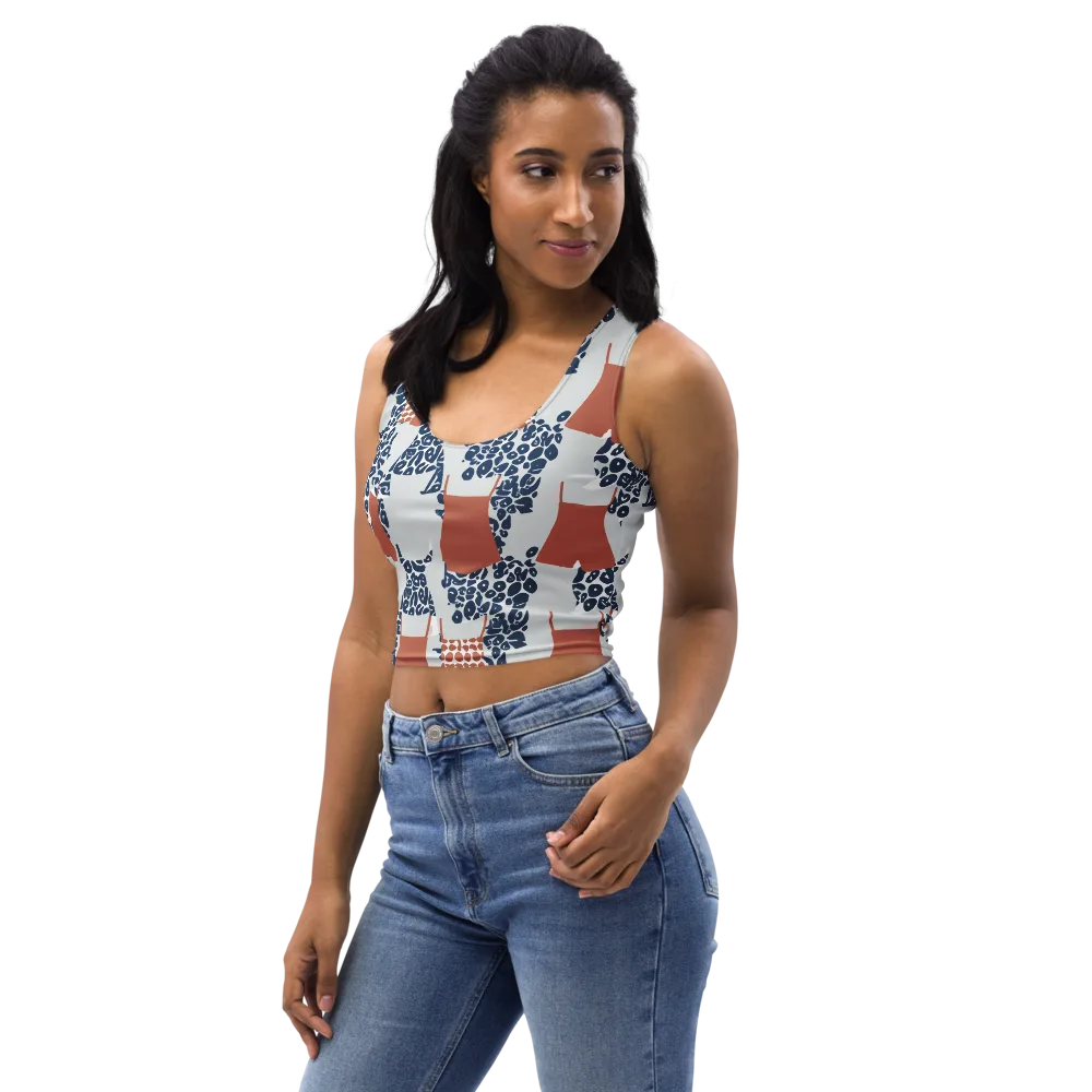 Indigo Apron on Crop Top — Left Front