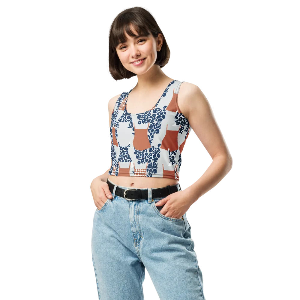 Indigo Apron on Crop Top — Front