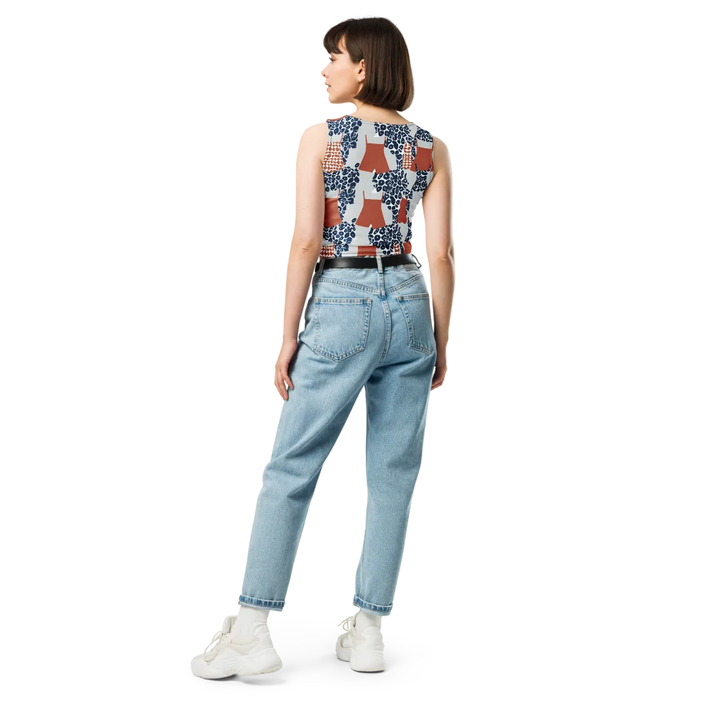 Indigo Apron on Crop Top — Back