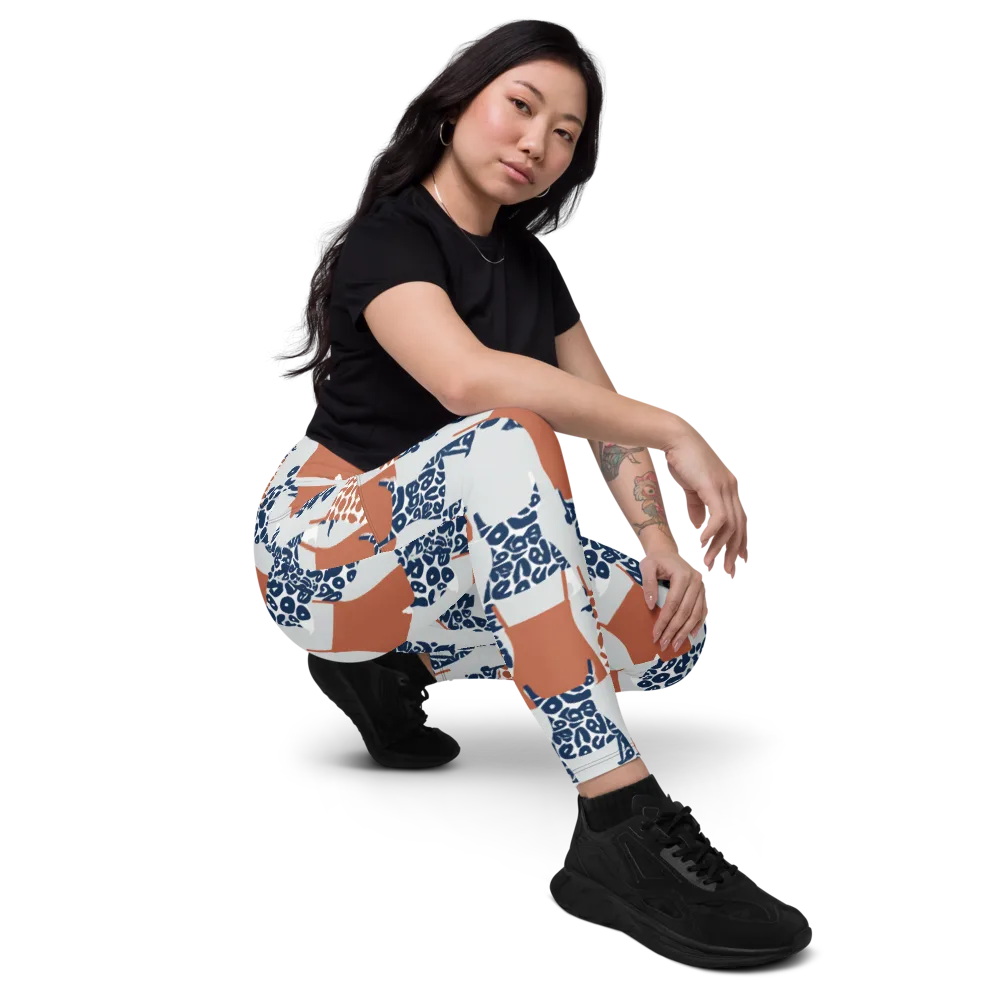 Indigo Apron on Leggings with Pockets — Right Front