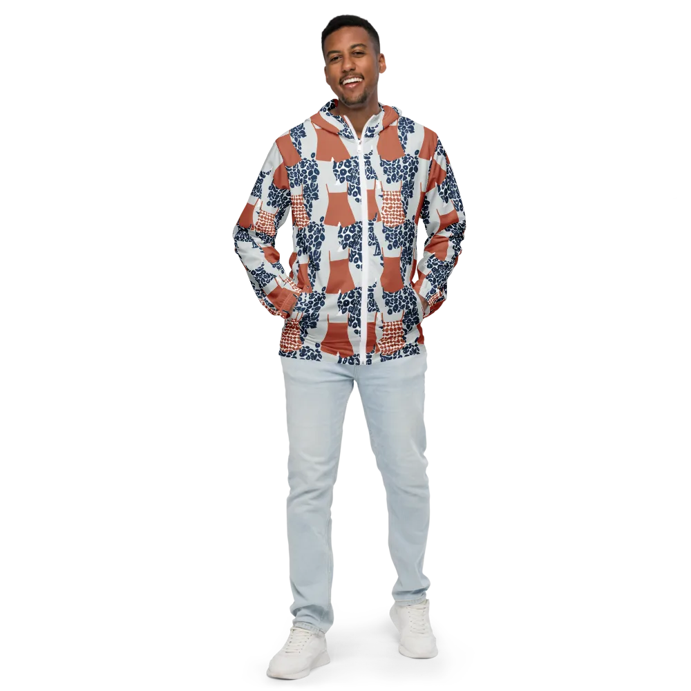 Indigo Apron on Men's Windbreaker — Front