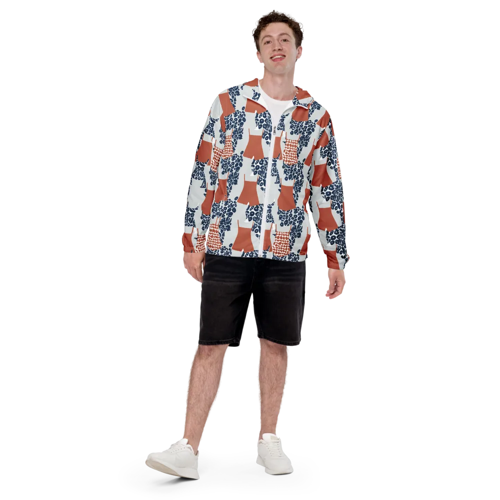 Indigo Apron on Men's Windbreaker — Front