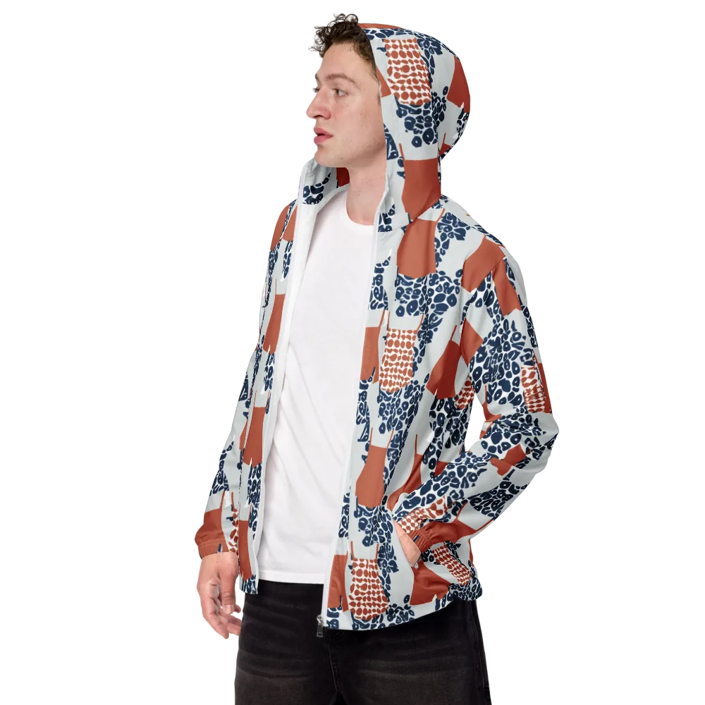Indigo Apron on Men's Windbreaker — Left Front