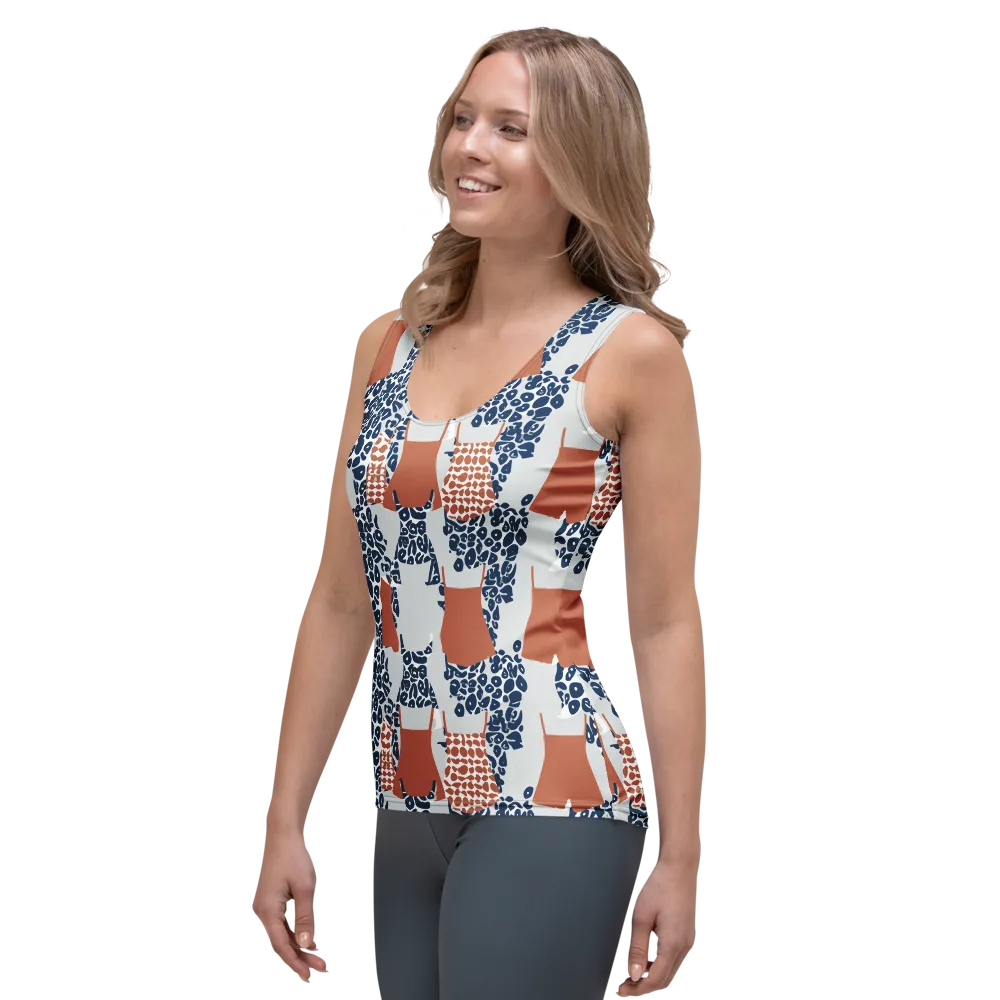 Indigo Apron on Women's Tank Top — Left Front