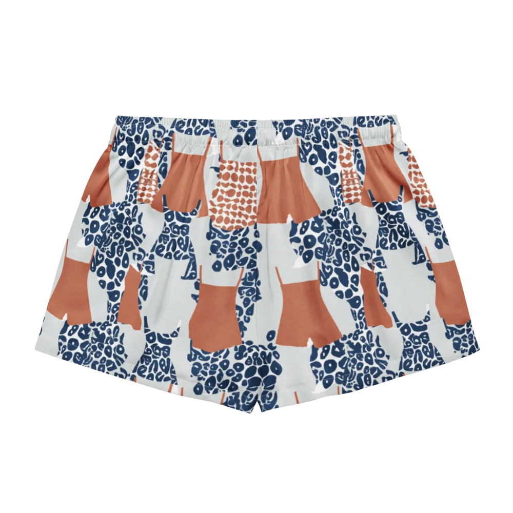 Indigo Apron on Women's Pajama Shorts — Back