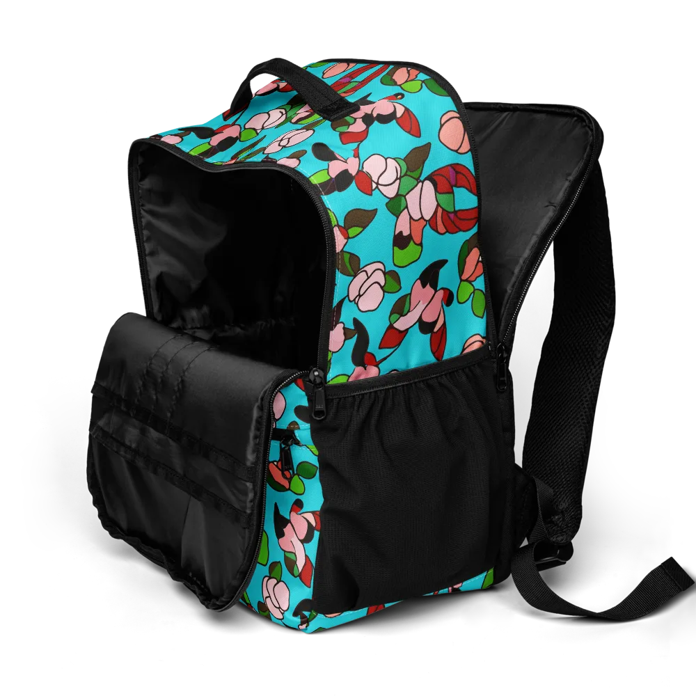 Turquoise Bloom Flight on Utility Backpack — Product details 2