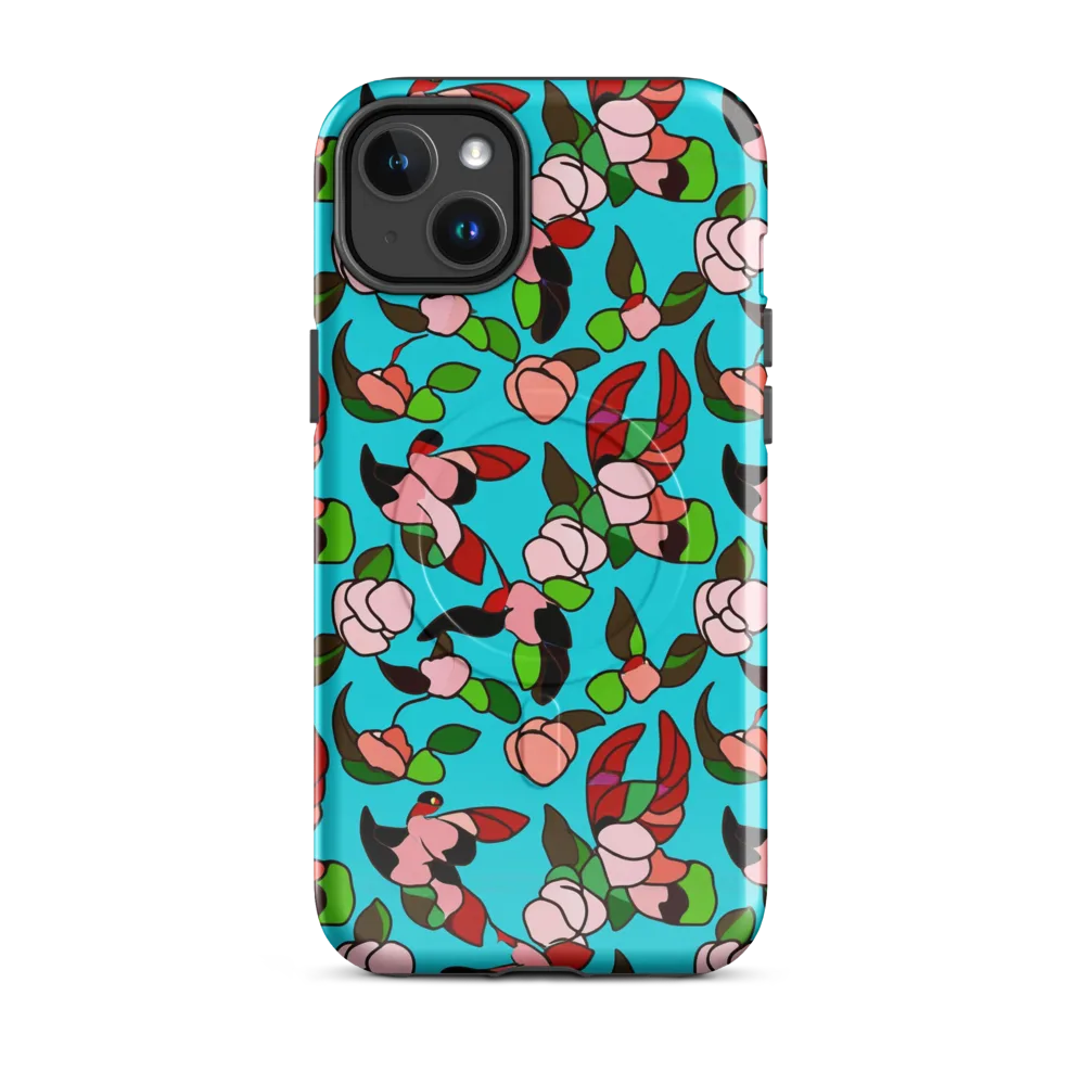 Turquoise Bloom Flight on MagSafe Tough Case for iPhone® — Front