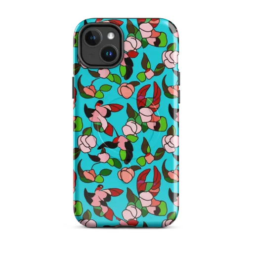 Turquoise Bloom Flight on a MagSafe Tough Case for iPhone®