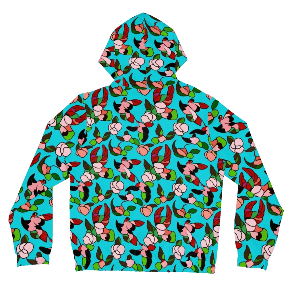 Turquoise Bloom Flight on Women's Full-Zip Hoodie — Back