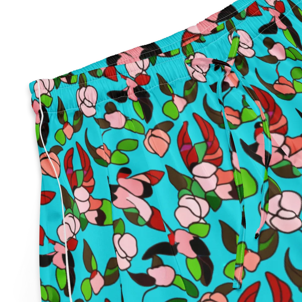 Turquoise Bloom Flight on Women's Pajama Shorts — Product details