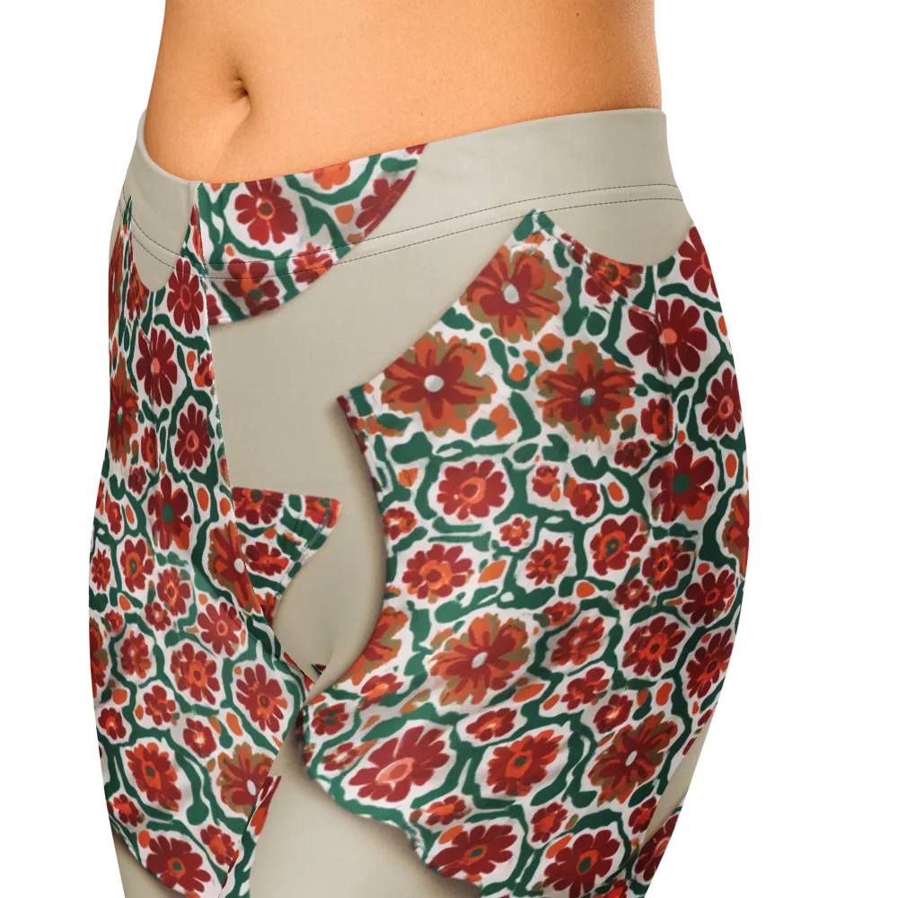 Carmine Garden on Capri Leggings — Zoomed-in