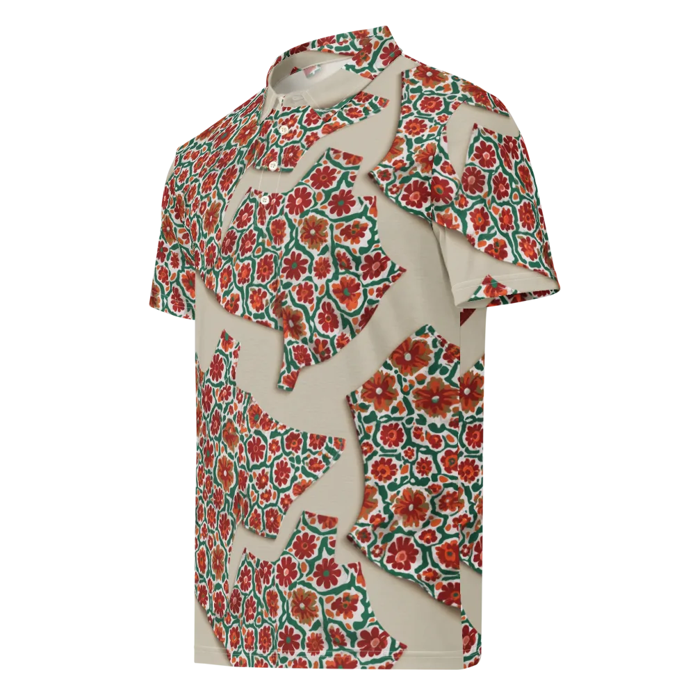 Carmine Garden on Men's Slim Fit Polo Shirt — Left Front