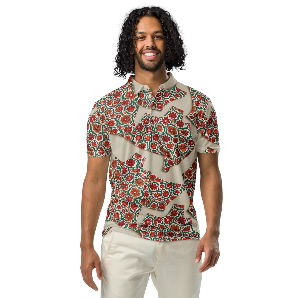 Carmine Garden on Men's Slim Fit Polo Shirt — Front