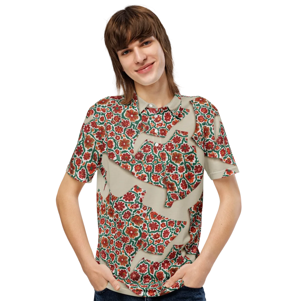 Carmine Garden on Men's Slim Fit Polo Shirt — Front