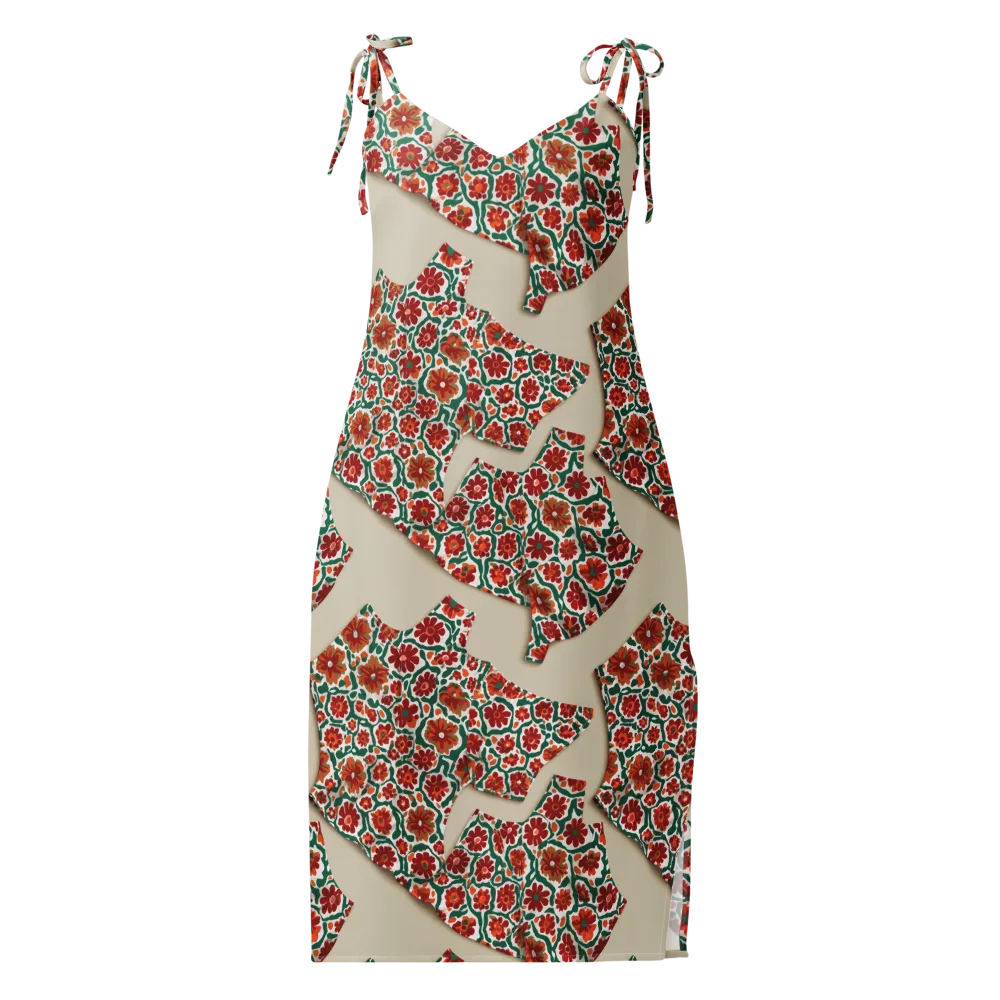 Carmine Garden on Slip Dress — Front