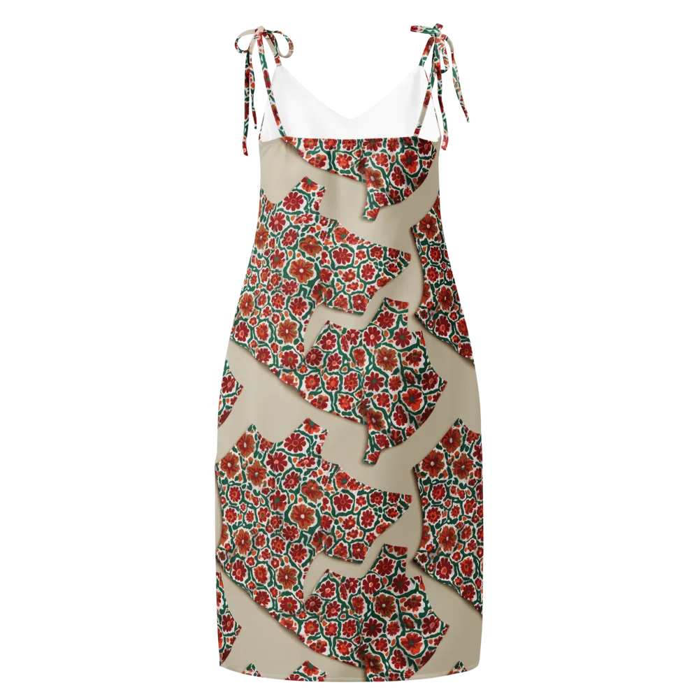 Carmine Garden on Slip Dress — Back