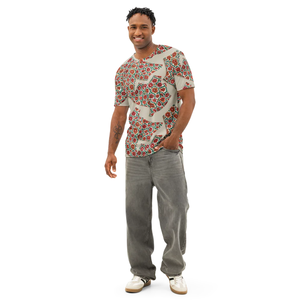 Carmine Garden on Men's Cotton Crew Neck T-Shirt — Front