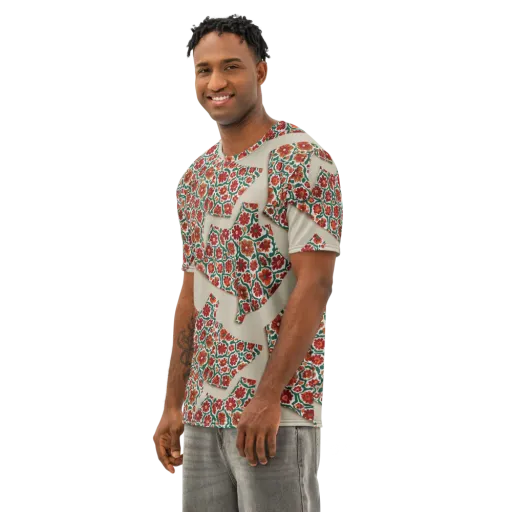 Carmine Garden on a Men's Cotton Crew Neck T-Shirt