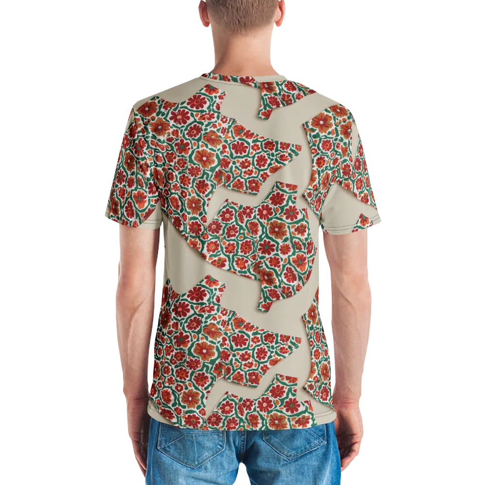 Carmine Garden on Men's Crew Neck T-Shirt — Back
