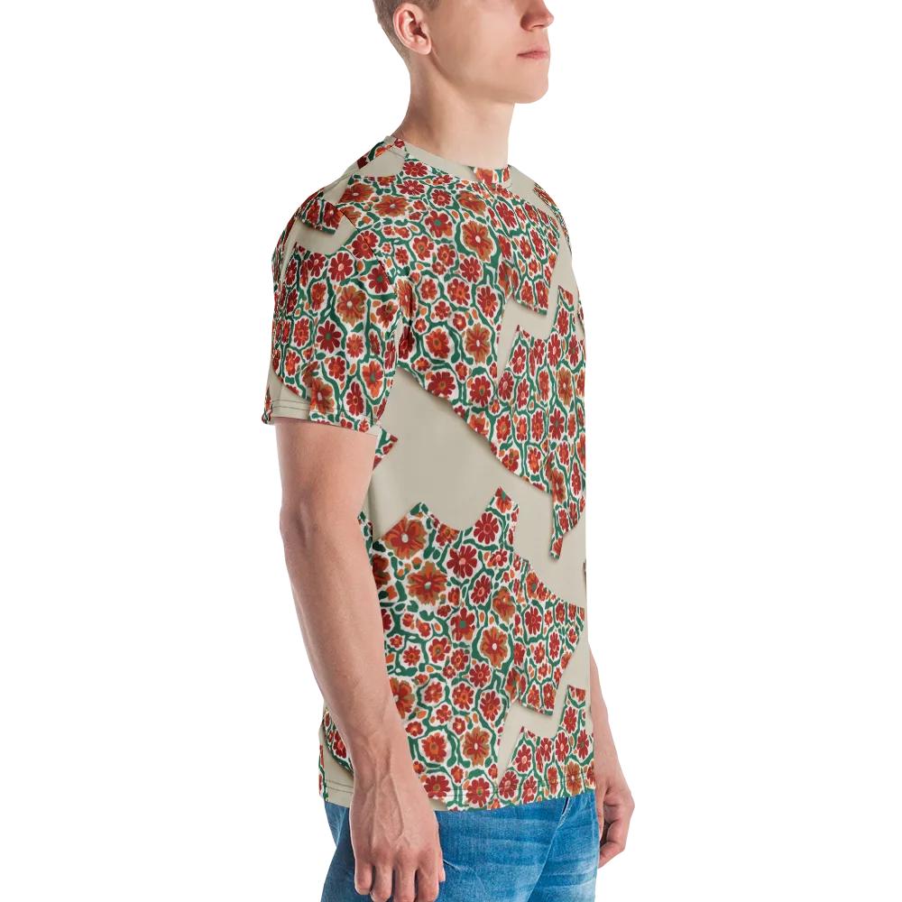 Carmine Garden on Men's Crew Neck T-Shirt — Right