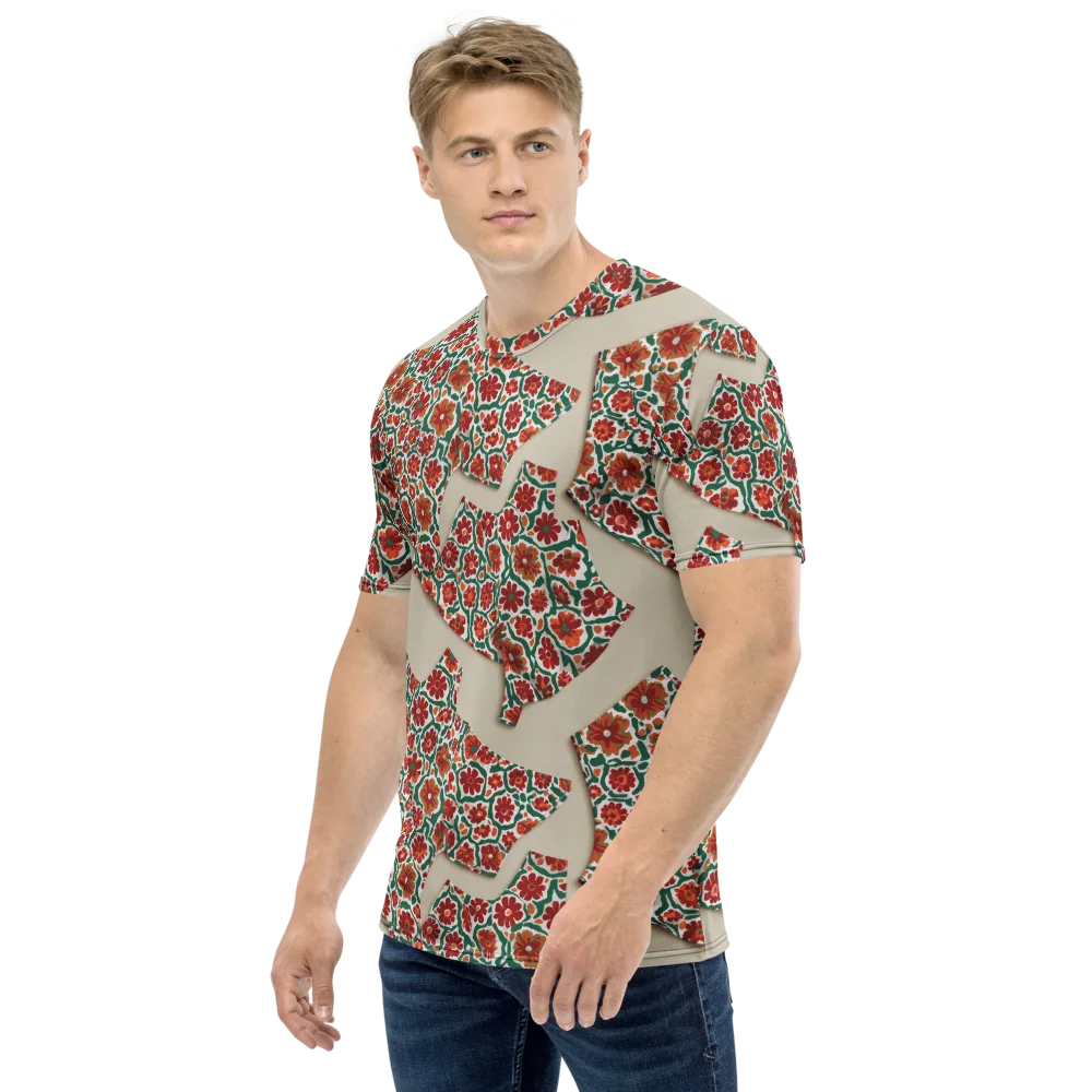 Carmine Garden on Men's Crew Neck T-Shirt — Left