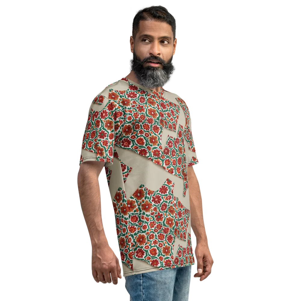 Carmine Garden on Men's Crew Neck T-Shirt — Right