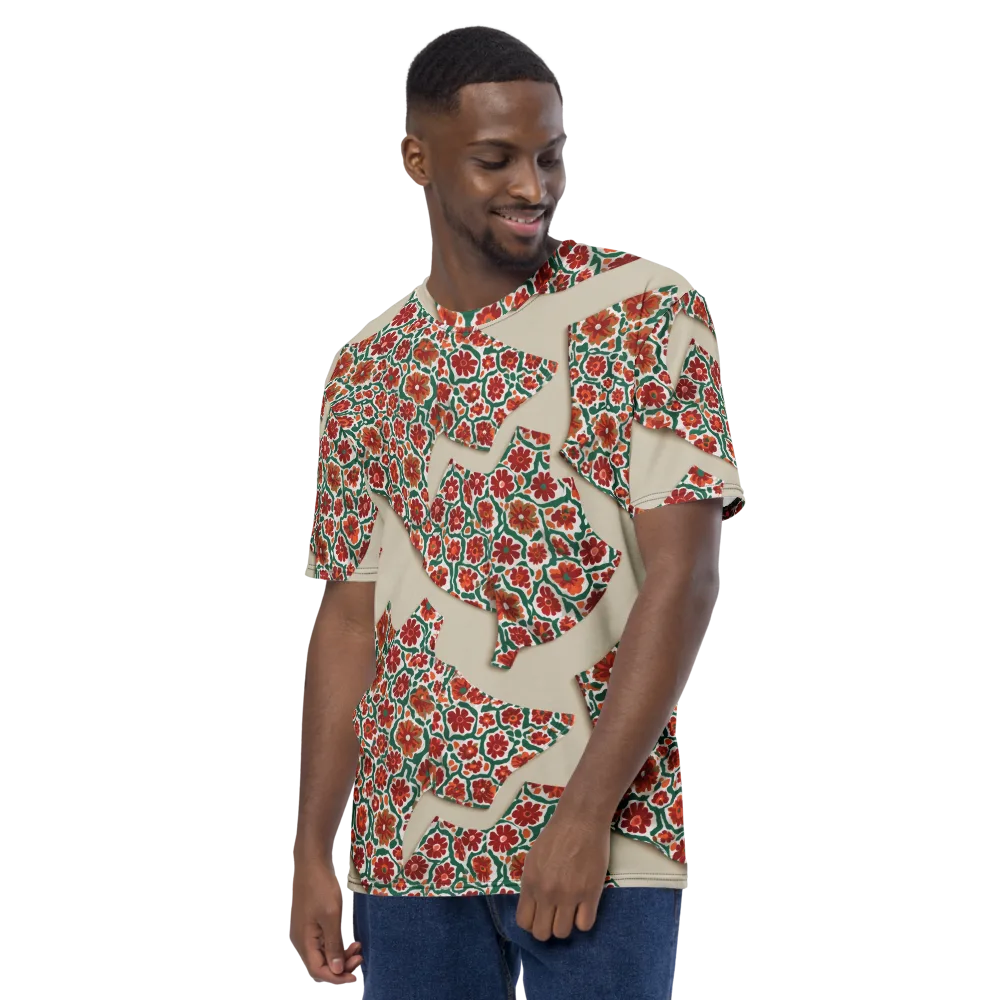 Carmine Garden on Men's Crew Neck T-Shirt — Left