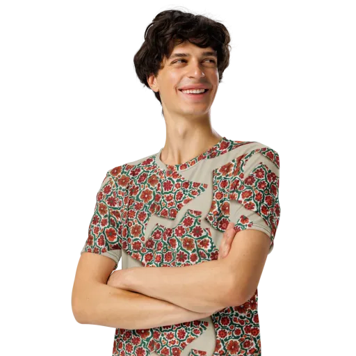 Carmine Garden on a Men's Crew Neck T-Shirt