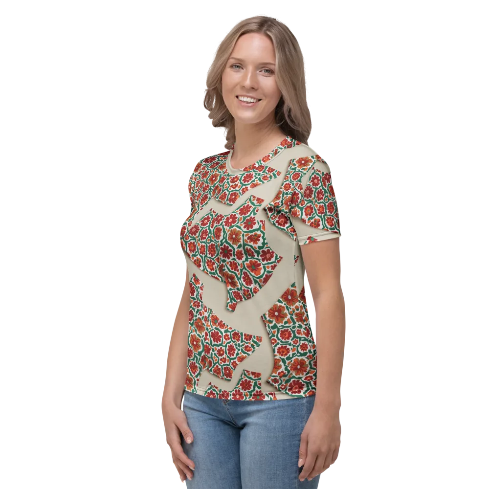 Carmine Garden on Women's Crew Neck T-Shirt — Left
