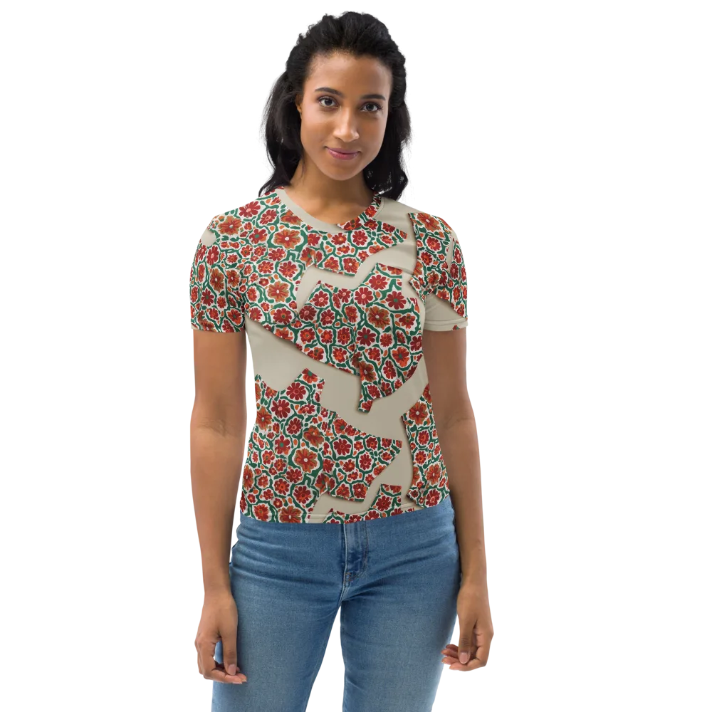 Carmine Garden on Women's Crew Neck T-Shirt — Front