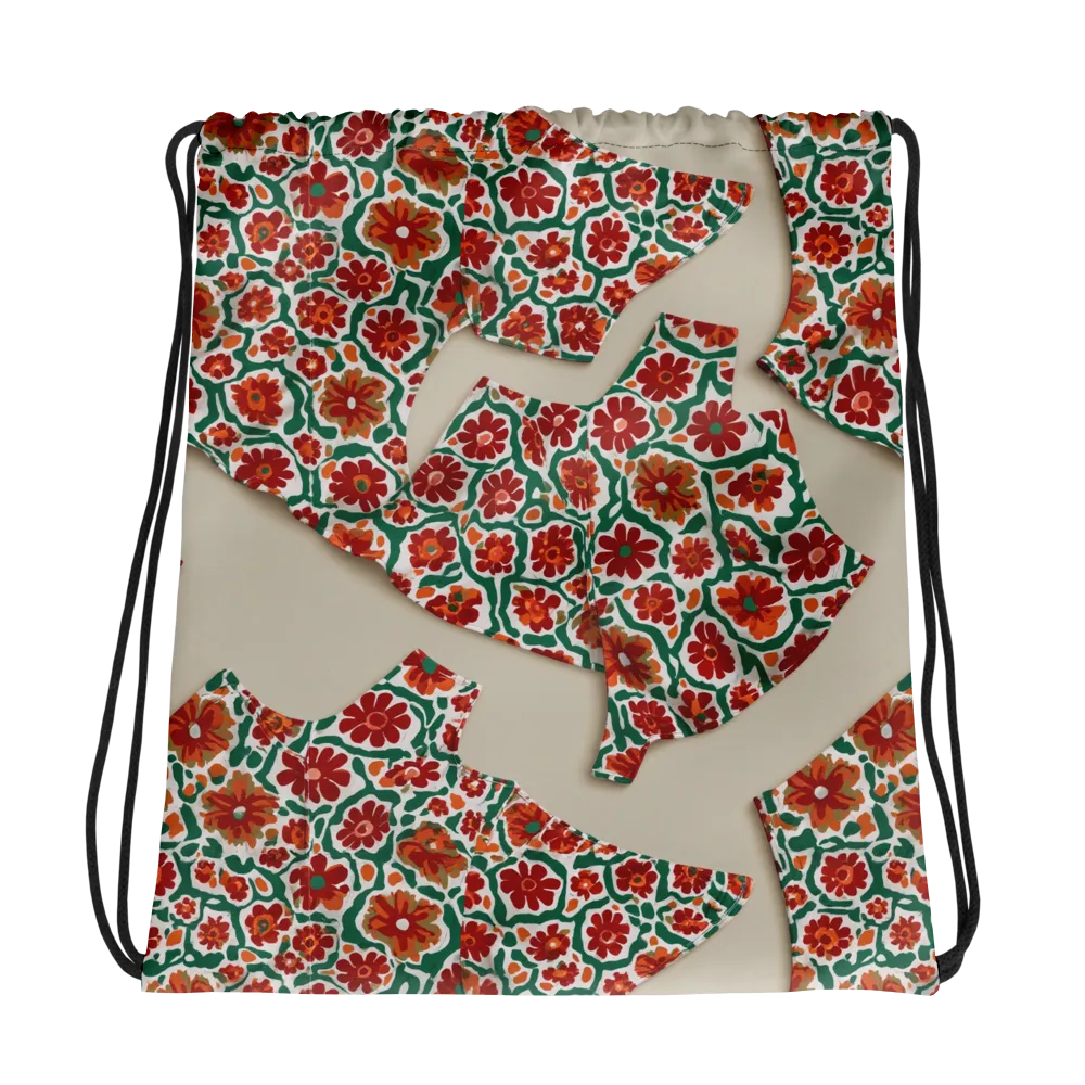 Carmine Garden on Drawstring Bag — Photo