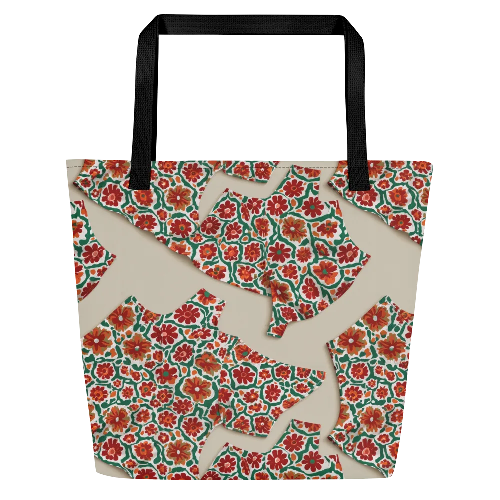Carmine Garden on Large Tote Bag W/ Pocket — Front