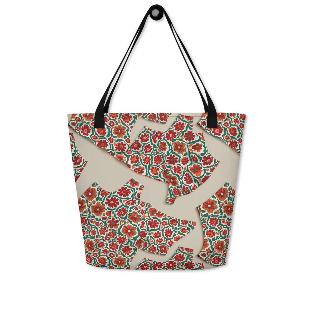 Carmine Garden on Large Tote Bag W/ Pocket — Front