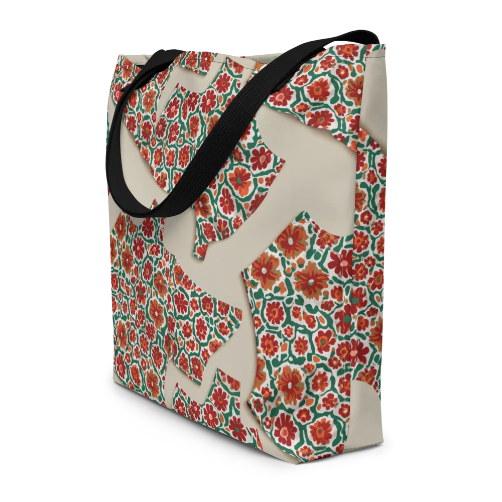 Carmine Garden on Large Tote Bag W/ Pocket — Front
