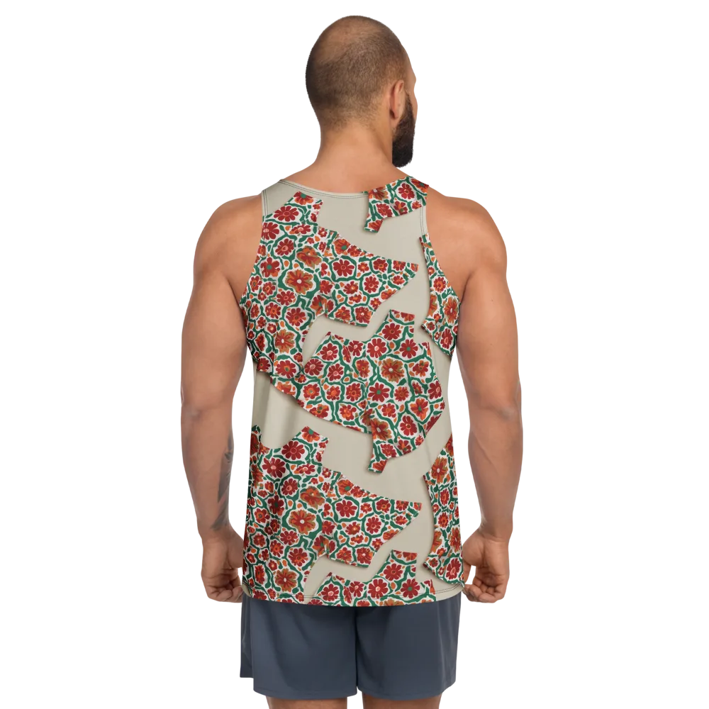 Carmine Garden on Men's Tank Top — Back