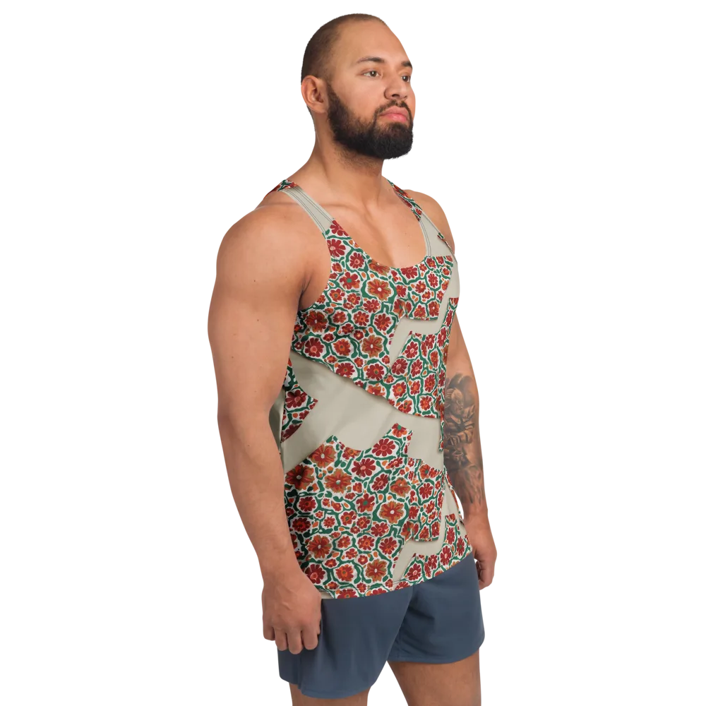 Carmine Garden on Men's Tank Top — Right Front