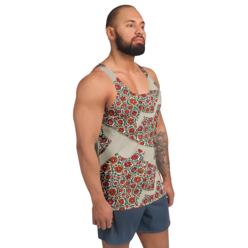 Carmine Garden on a Men's Tank Top